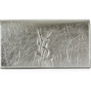 YSL Saint Laurent Belle de Jour Silver Clutch